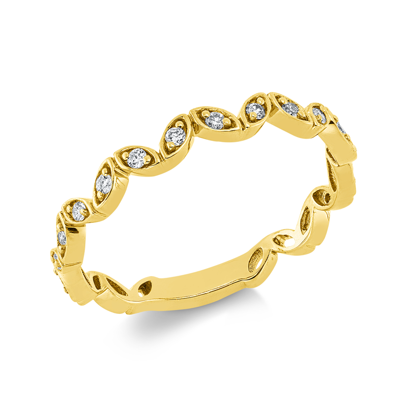 Image 90002309 - Ring 18 kt GG, 15 Brillanten 0,12 ct, TW-si, B:2,3 mm, Weite:54 =*=*= Unterkategorie: ...