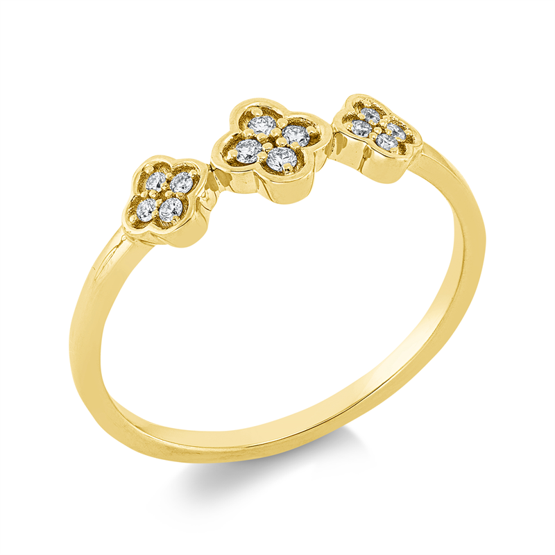 Image 90002319 - Ring 18 kt GG, 12 Brillanten 0,09 ct, TW-si, B:5,4 mm, Weite:54 =*=*= Unterkategorie: ...