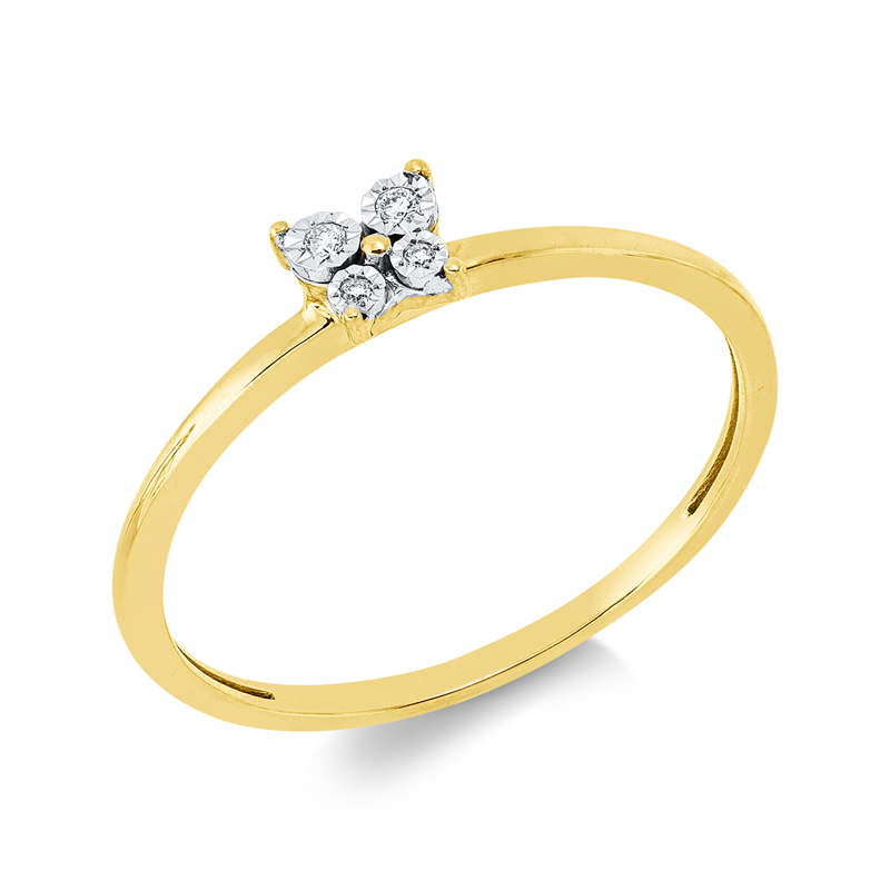 Image 90002322 - Ring 18 kt GG WG, 4 Brillanten 0,02 ct, TW-si, Weite:54 =*=*= Unterkategorie: Modern ...