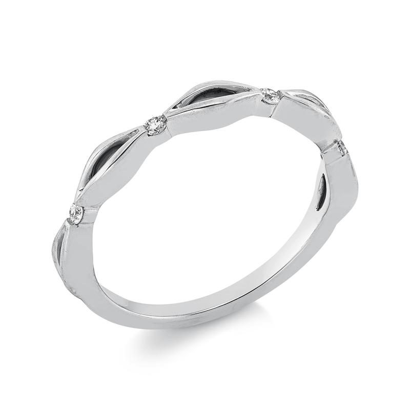 Image 90002324 - Ring 18 kt WG, 4 Brillanten 0,06 ct, TW-si, B:2,8 mm, Weite:54 =*=*= Unterkategorie: ...