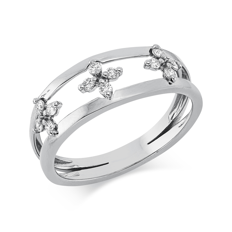 Image 90002325 - Ring 18 kt WG, 12 Brillanten 0,15 ct, TW-si, B:6,7 mm, Weite:54 =*=*= Unterkategorie: ...