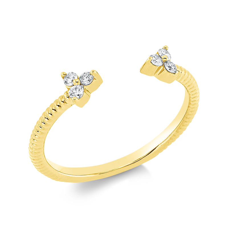 Image 90002327 - Ring 18 kt GG, 6 Brillanten 0,10 ct, TW-si, B:4,0 mm, Weite:54 =*=*= Unterkategorie: ...