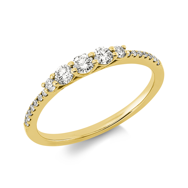 Image 90002331 - Ring 18 kt GG, 18 Brillanten 0,24 ct, TW-si, 1 Brill. 0,08 ct, TW-si, H:12,0 mm, B:2,7 ...