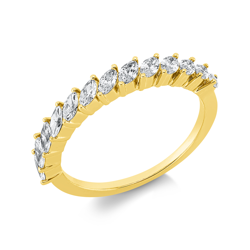 Image 90002333 - Ring 18 kt GG, 13 Navette 0,67 ct, TW-si, B:3,2 mm, Weite:54 =*=*= Unterkategorie: ...