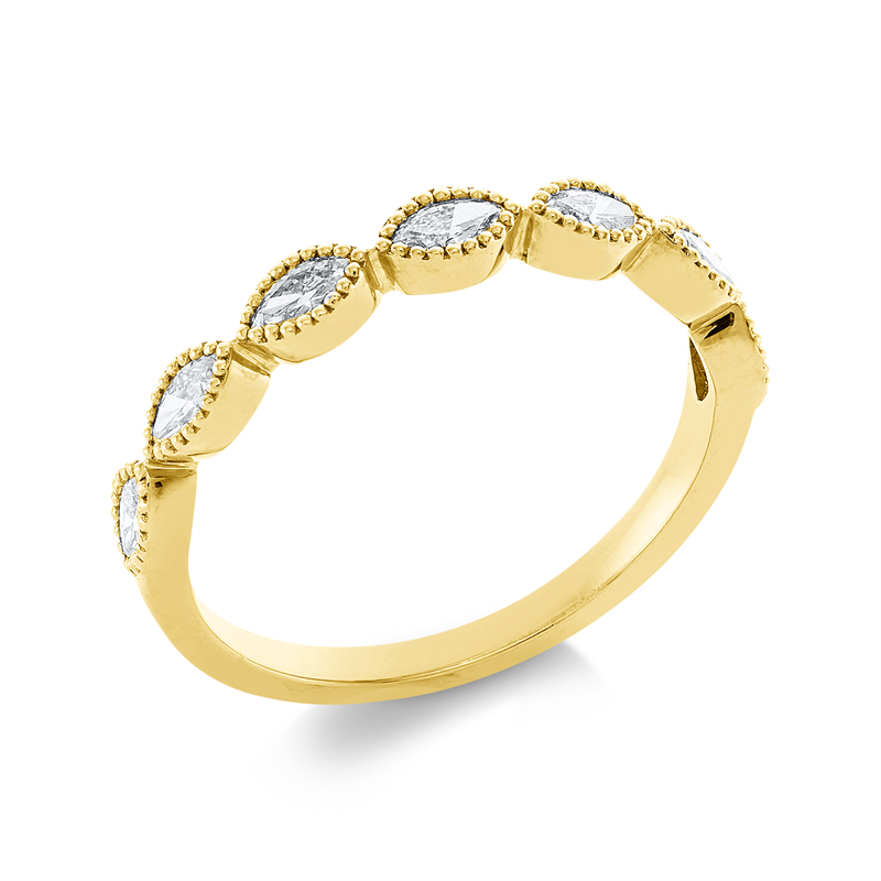 Image Ring 18 kt GG, 7 Navette 0,43 ct, TW-vsi, B:2,9 mm, Weite:52