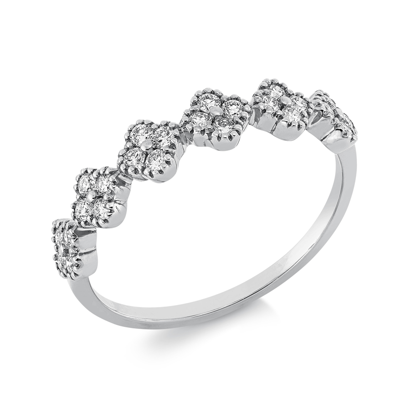 Image Ring 18 kt WG, 24 Brillanten 0,28 ct, TW-si, Weite:53