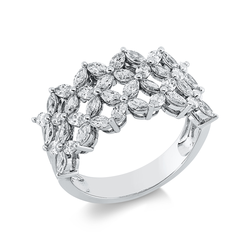 Image 90002354 - Ring 18 kt WG, 40 Navette 1,46 ct, TW-vsi, Weite:53 =*=*= Unterkategorie: Exklusiv, ...