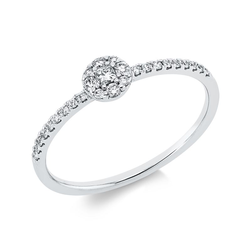 Image Ring 18 kt WG, 22 Brillanten 0,08 ct, TW-pi, 1 Princ. 0,04 ct, TW-si, 4 Brillanten 0,04 ...