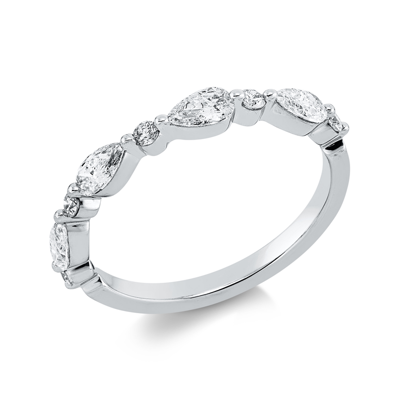 Image 90002228 - Ring 18 kt WG, 9 Fant-Schl. 0,65 ct, TW-si, Weite:53 =*=*= Unterkategorie: Modern ...