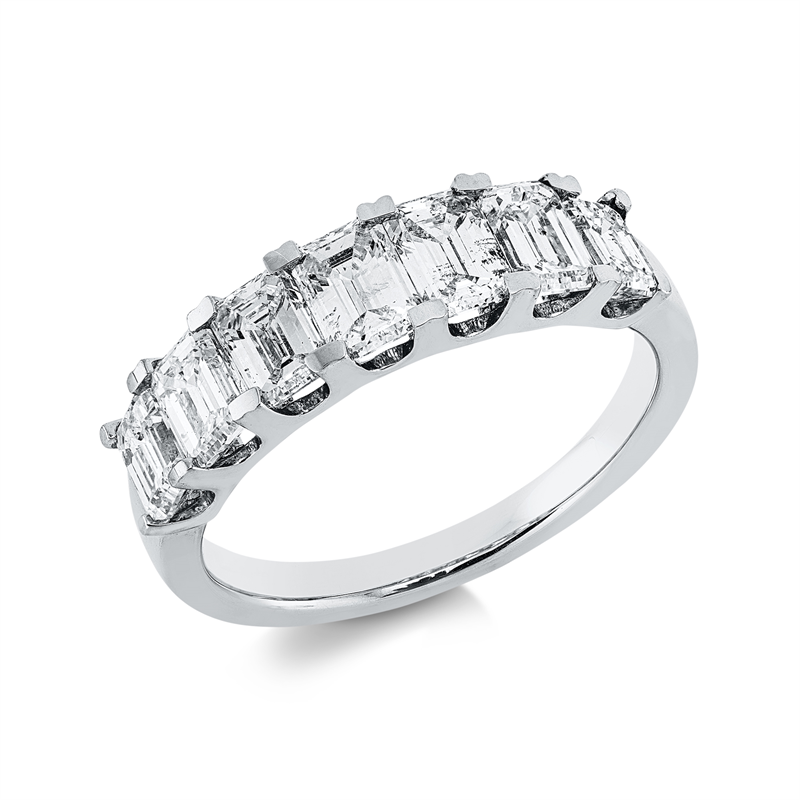 Image 90002237 - Ring 18 kt WG, 7 Sm.schliff 2,56 ct, TW-si, Weite:55 =*=*= Unterkategorie: Baguette, ...