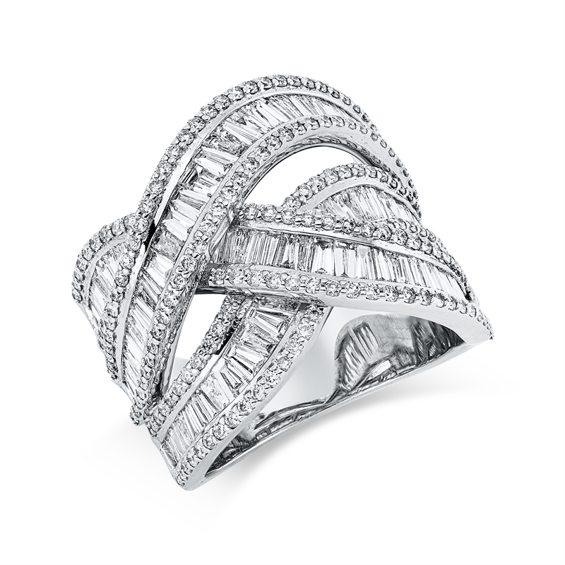 Image 90002251 - Ring 18 kt WG, 105 Trapeze 1,94 ct, F-vsi, 179 Brillanten 0,87 ct, F-si, ...