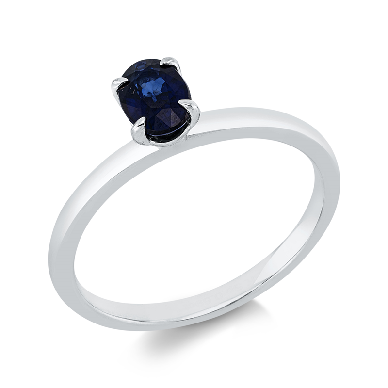 Image 90002252 - Ring 4er-Krappe 18 kt WG, 1 Saphir 0,59 ct blau, Weite:53 =*=*= Unterkategorie: ...