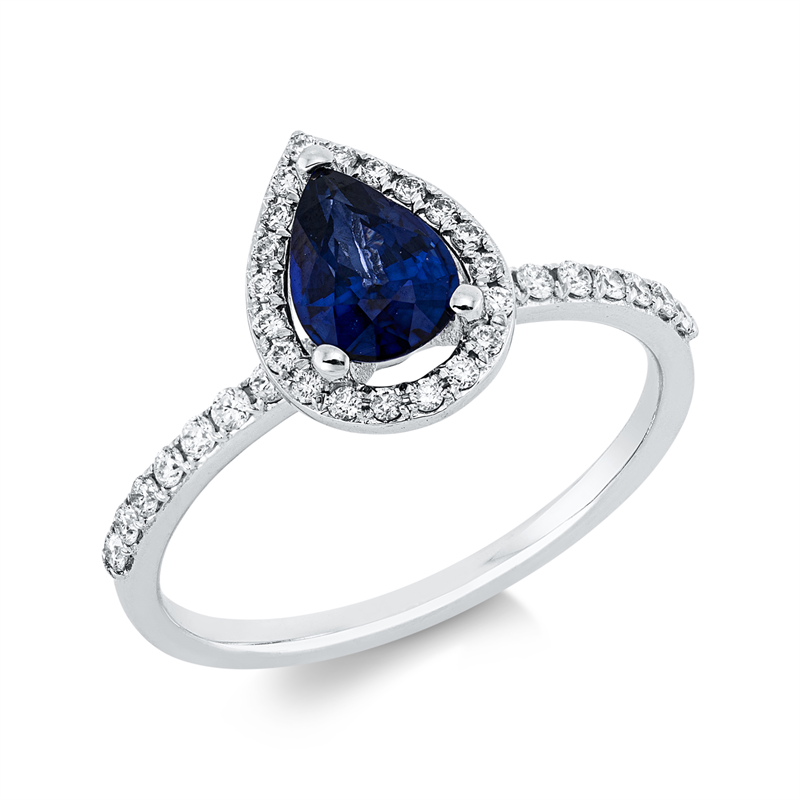 Image 90002256 - Ring 3er-Krappe 18 kt WG, 16 Brillanten 0,16 ct, F-si, 20 Brillanten 0,11 ct, F-si, 1 ...