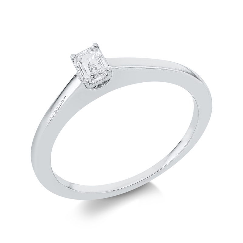 Image 90002376 - Ring 4er-Krappe 18 kt WG, 1 Sm.schliff 0,25 ct, TW-si, Weite:54 =*=*= Unterkategorie: ...