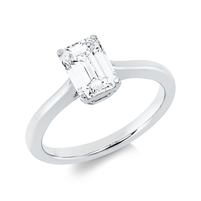 Image 90002378 - Ring 4er-Krappe 18 kt WG, GIA2231596633, 1 Sm.schliff 1,31 ct, TW-vs2, ...
