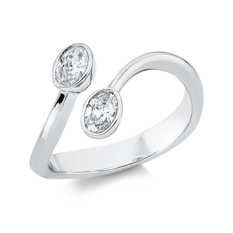 Image 90002392 - Ring 18 kt WG, 2 Oval 0,50 ct, TW-vsi/si, Weite:53 =*=*= Unterkategorie: Modern Woman, ...