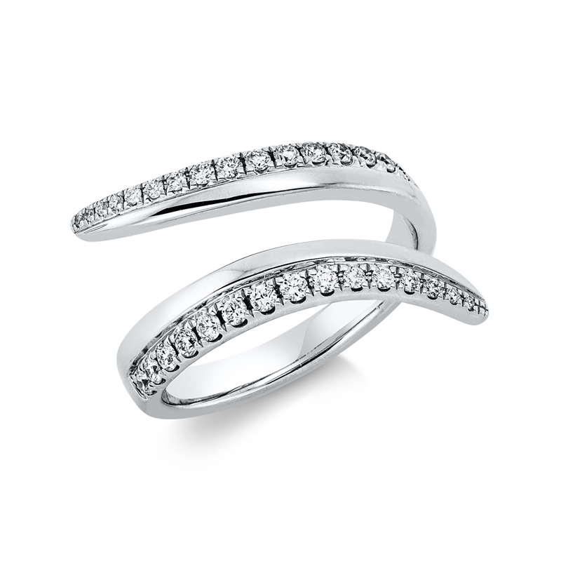 Image 90002565 - Ring 18 kt WG, 20 Brillanten 0,27 ct, TW-si, 11 Brillanten 0,06 ct, TW-si, ...