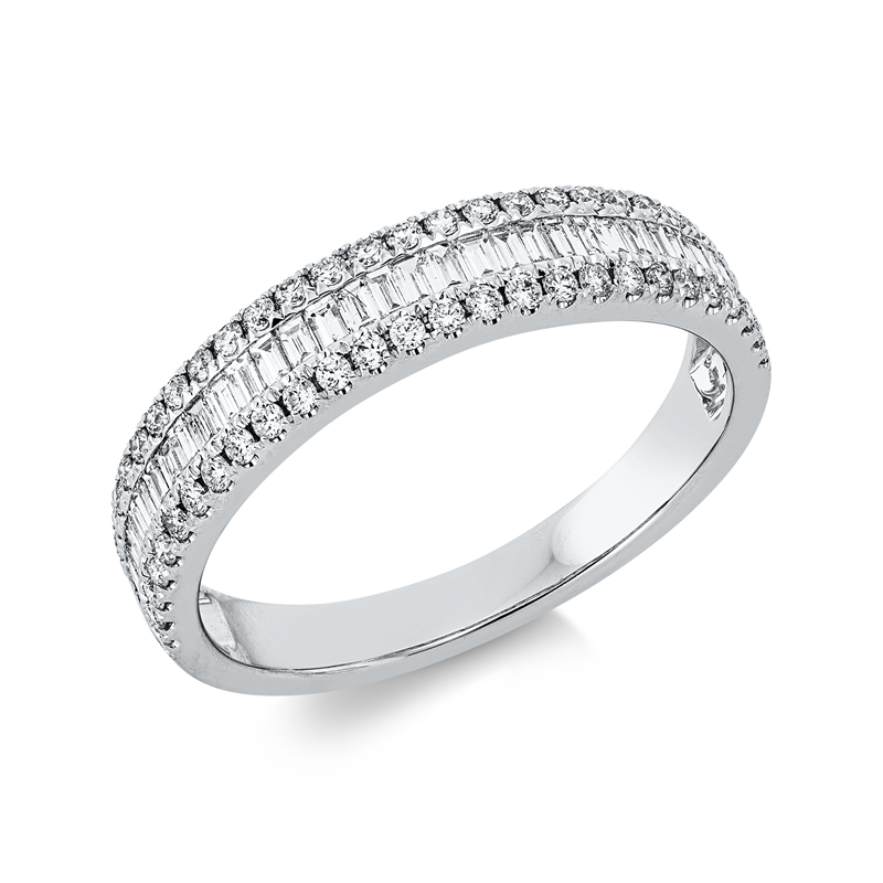 Image 90002603 - Ring 18 kt WG, 35 Baguette 0,28 ct, TW-si, 54 Brillanten 0,24 ct, TW-si, ...