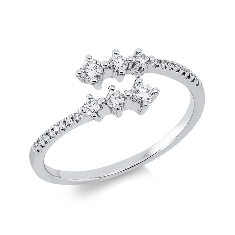 Image Ring 18 kt WG, 22 Brillanten 0,25 ct, W-si, B:7,3 mm, Weite:53