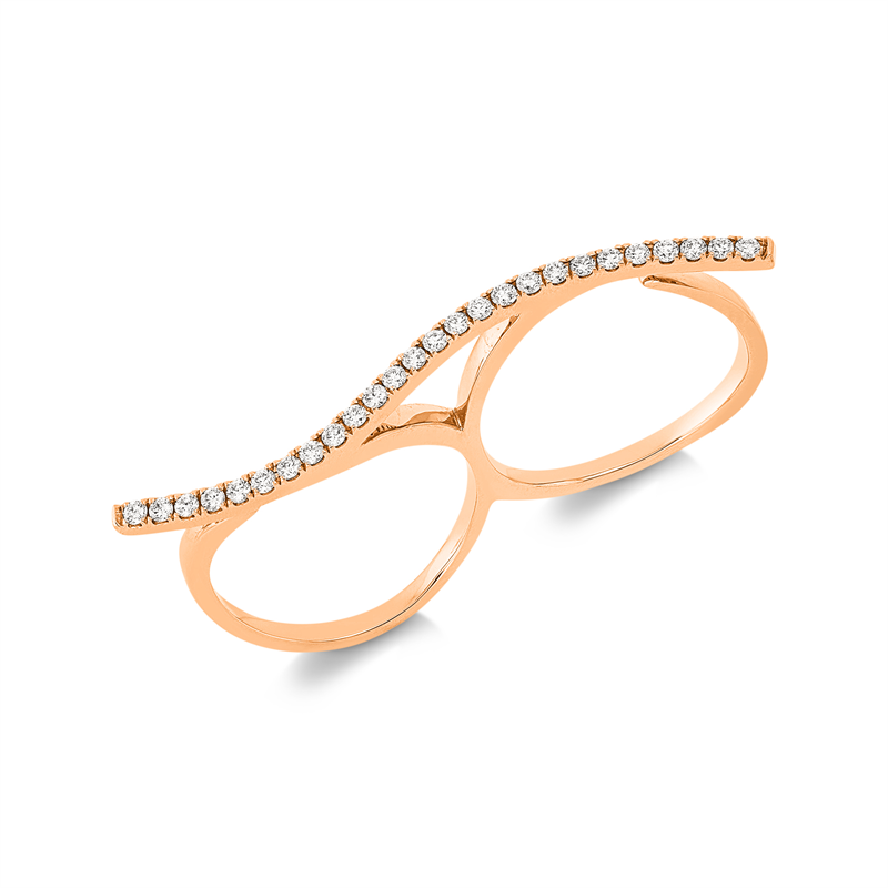 Image Ring 18 kt RG, 26 Brillanten 0,35 ct, TW-si, Weite:54