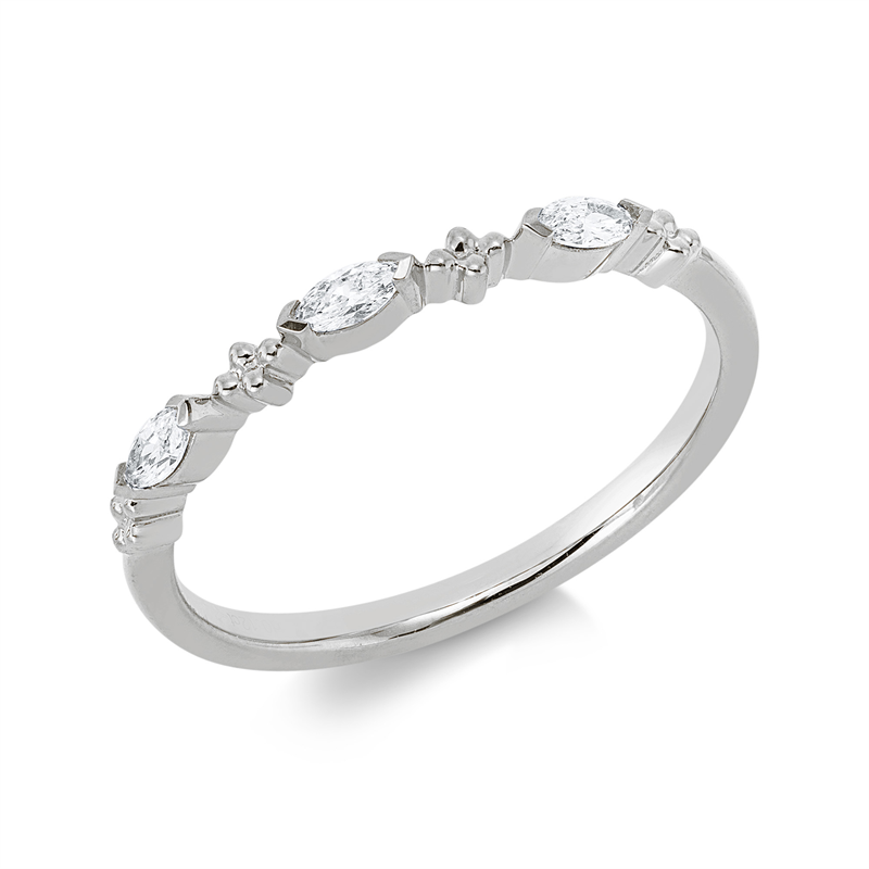 Image 90002505 - Ring 18 kt WG, 3 Navette 0,12 ct, TW-si, Weite:53 =*=*= Unterkategorie: Modern Woman, ...