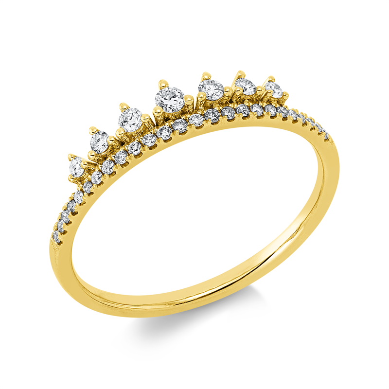Image 90002506 - Ring 18 kt GG, 7 Brillanten 0,10 ct, TW-pi, 25 Brillanten 0,08 ct, TW-pi, ...