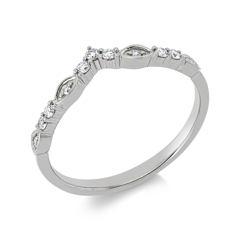 Image 90002514 - Ring 18 kt WG, 7 Brillanten 0,09 ct, TW-pi, 4 Brillanten 0,03 ct, TW-pi, ...