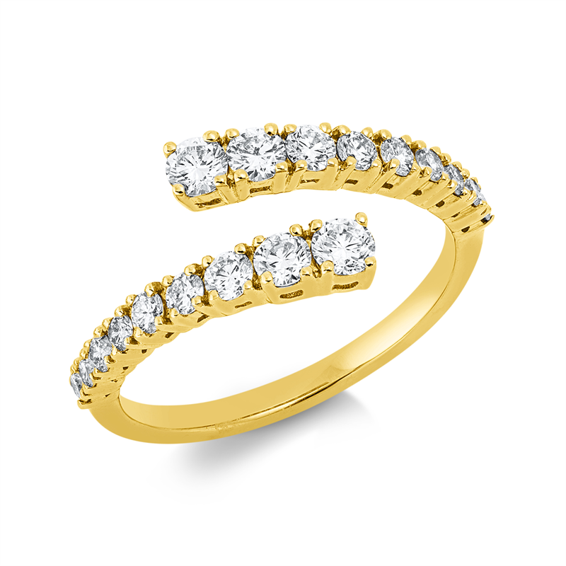 Image 90002527 - Ring 18 kt GG, 18 Brillanten 0,65 ct, TW-si, Weite:53 =*=*= Unterkategorie: Modern ...