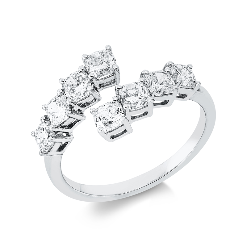 Image 90002529 - Ring 18 kt WG, 8 Cushion 1,60 ct, TW-vsi, Weite:54 =*=*= Unterkategorie: Exklusiv, ...