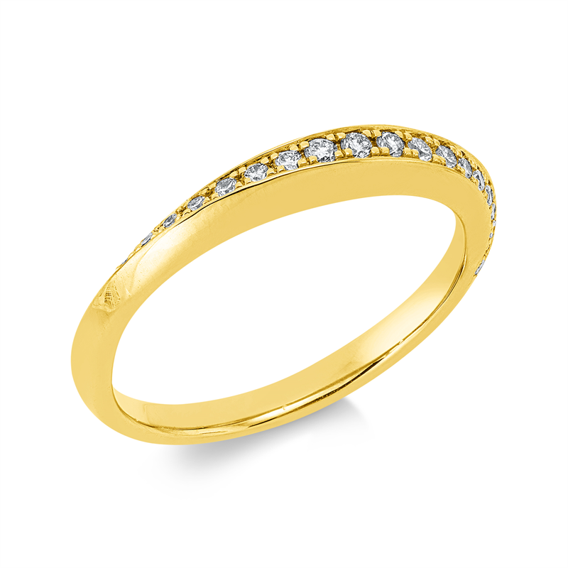 Image 90002534 - Ring 14 kt GG, 19 Brillanten 0,18 ct, W-si/pi, Weite:54 =*=*= Unterkategorie: Modern ...