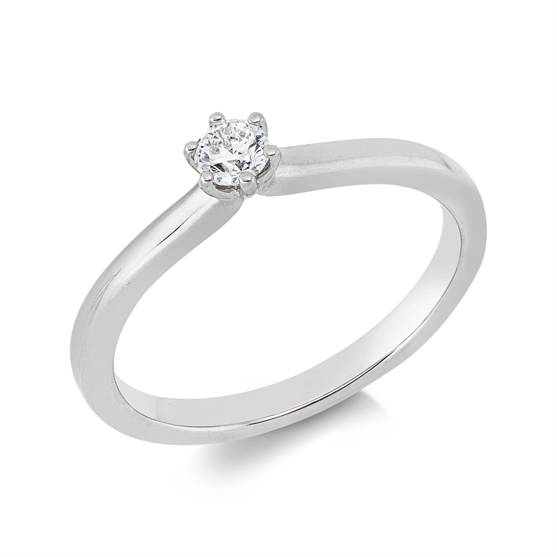 Image 90002537 - Ring 6er-Krappe 14 kt WG, 1 Brill. 0,15 ct, TW-si, Weite:58 =*=*= Unterkategorie: ...