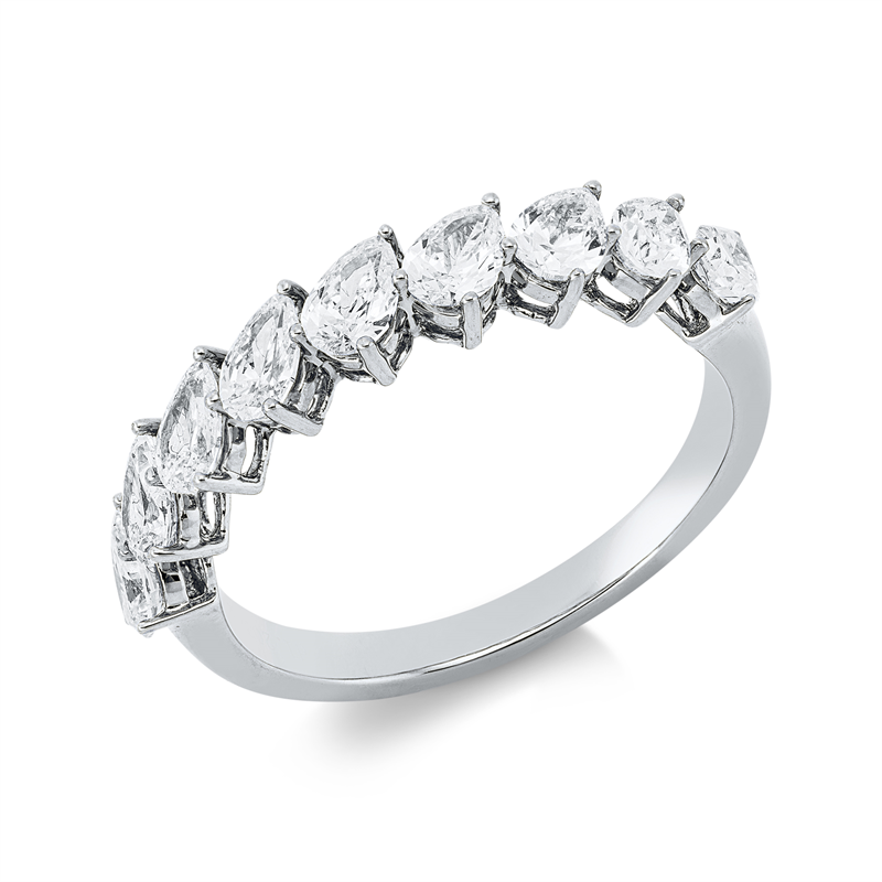 Image 90002545 - Ring 18 kt WG, 9 Tropfen 1,26 ct, F-vsi, Weite:53 =*=*= Unterkategorie: Exklusiv, ...