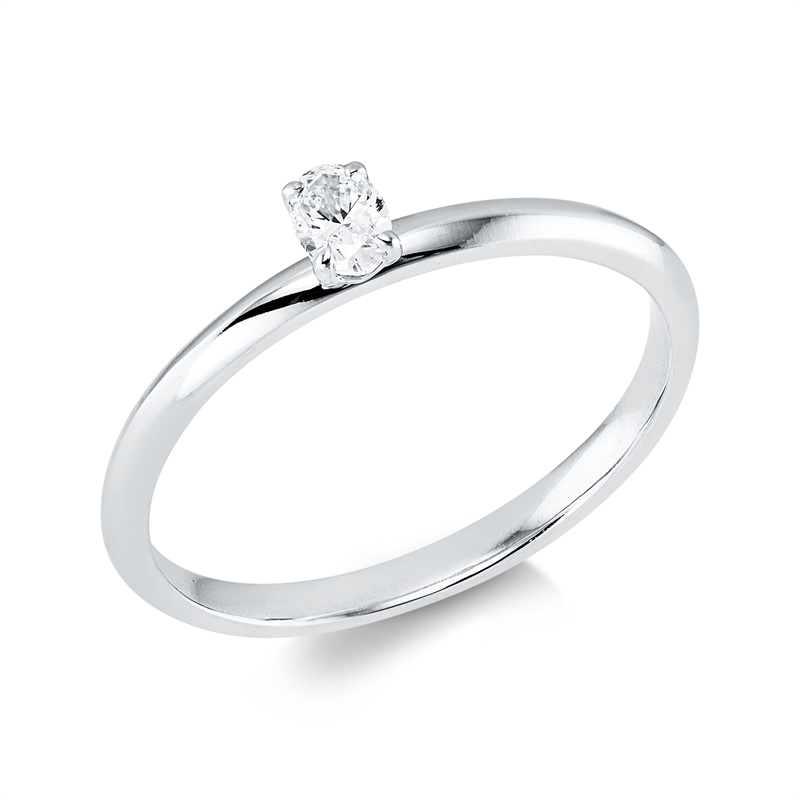 Image 90002550 - Ring 4er-Krappe 18 kt WG, 1 Oval 0,16 ct, TW-si, Weite:54 =*=*= Unterkategorie: ...