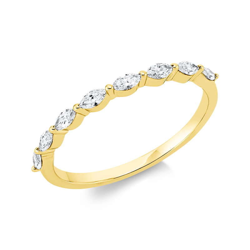 Image 90002675 - Ring 18 kt GG, 8 Navette 0,33 ct, TW-si, B:1,5 mm, Weite:54 =*=*= Unterkategorie: ...