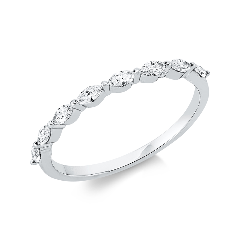 Image 90002676 - Ring 18 kt WG, 8 Navette 0,28 ct, TW-si, B:1,5 mm, Weite:54 =*=*= Unterkategorie: ...