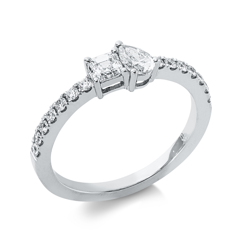 Image 90002690 - Ring 18 kt WG, 16 Fant-Schl. 0,63 ct, F-si, H:7,6 mm, B:5,3 mm, ...