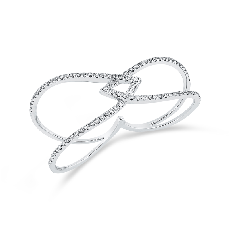 Image 90002691 - Ring 18 kt WG, 90 Brillanten 0,65 ct, TW-si, H:39,5 mm, B:18,0 mm, ...