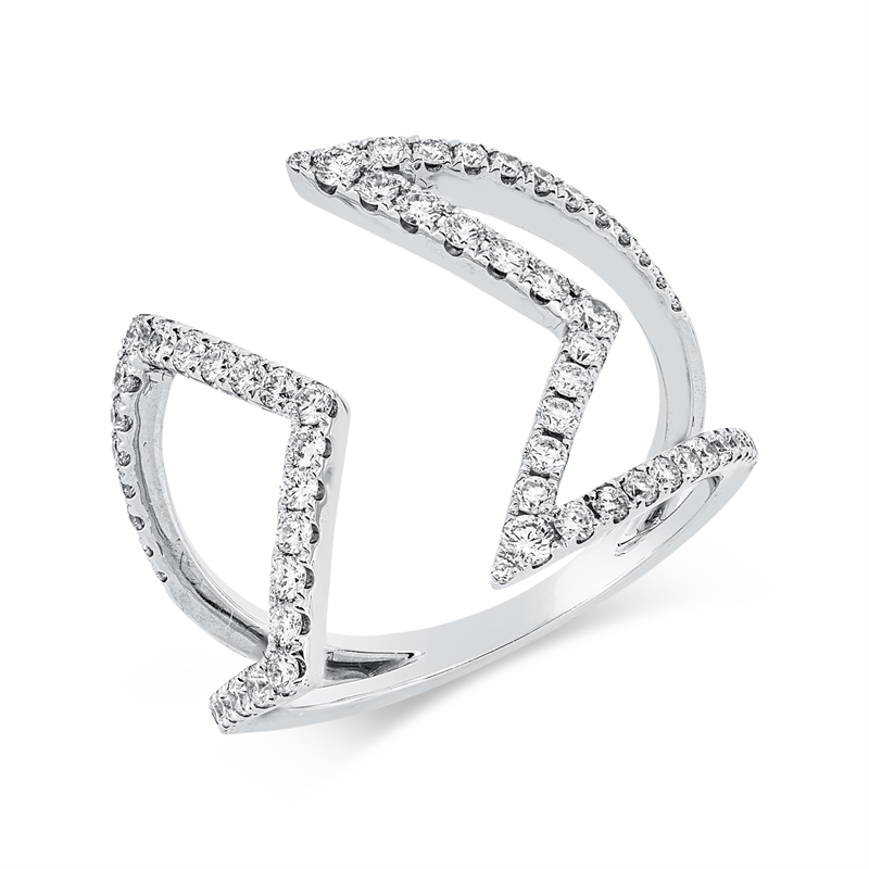 Image 90002695 - Ring 18 kt WG, 64 Brillanten 0,57 ct, TW-si, B:18,3 mm, Weite:53 =*=*= Unterkategorie: ...