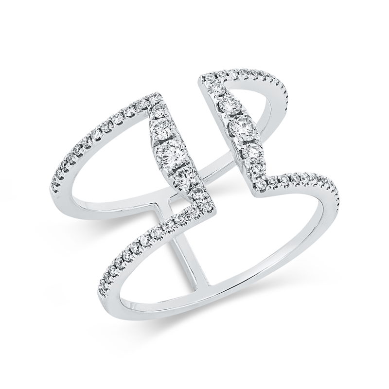 Image 90002696 - Ring 18 kt WG, 62 Brillanten 0,43 ct, TW-si, B:10,6 mm, Weite:53 =*=*= Unterkategorie: ...