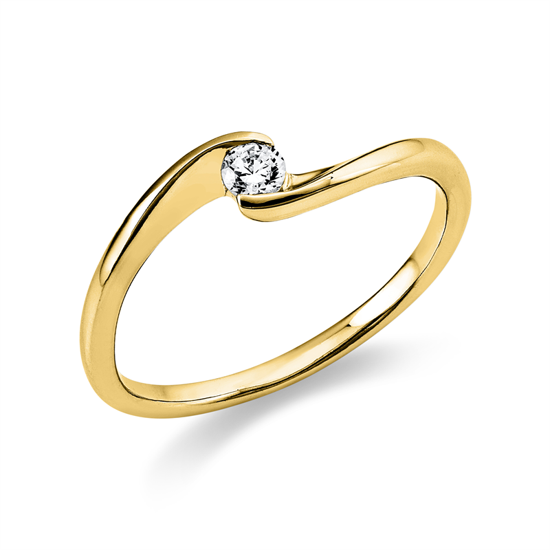 Image 90002735 - Ring 14 kt GG, 1 Brill. 0,10 ct, TW-si, Weite:50 =*=*= Unterkategorie: Solitaire, ...