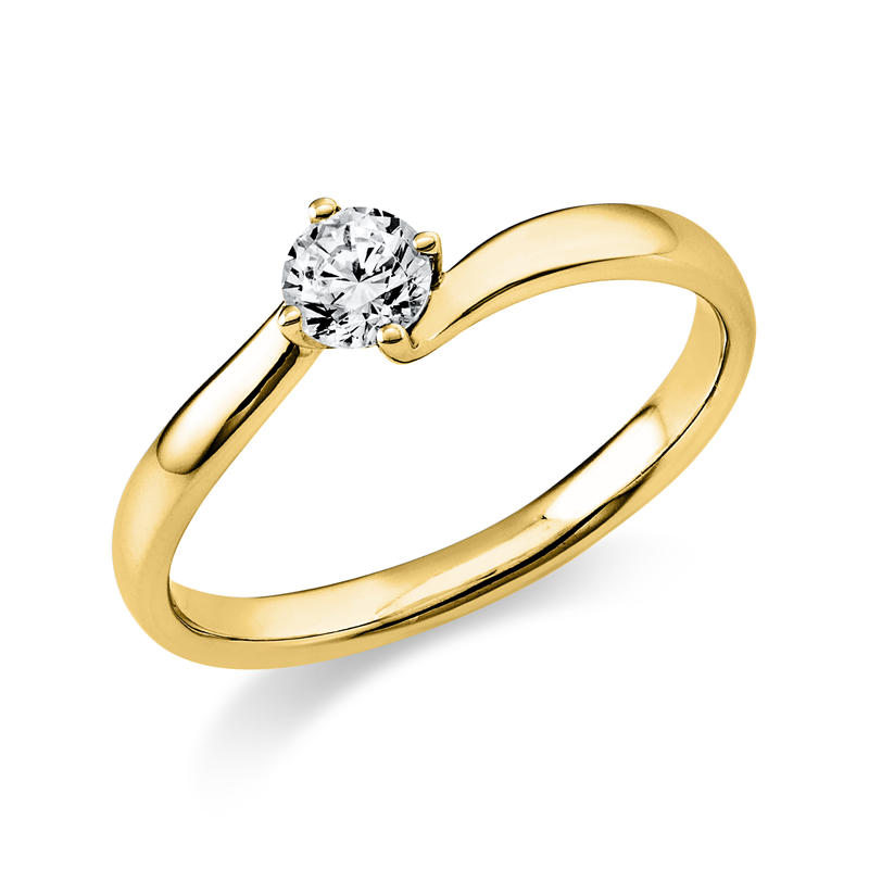 Image 90002735 - Ring 4er-Krappe 18 kt GG, 1 Brill. 0,25 ct, TW-si, Weite:54 =*=*= Unterkategorie: ...