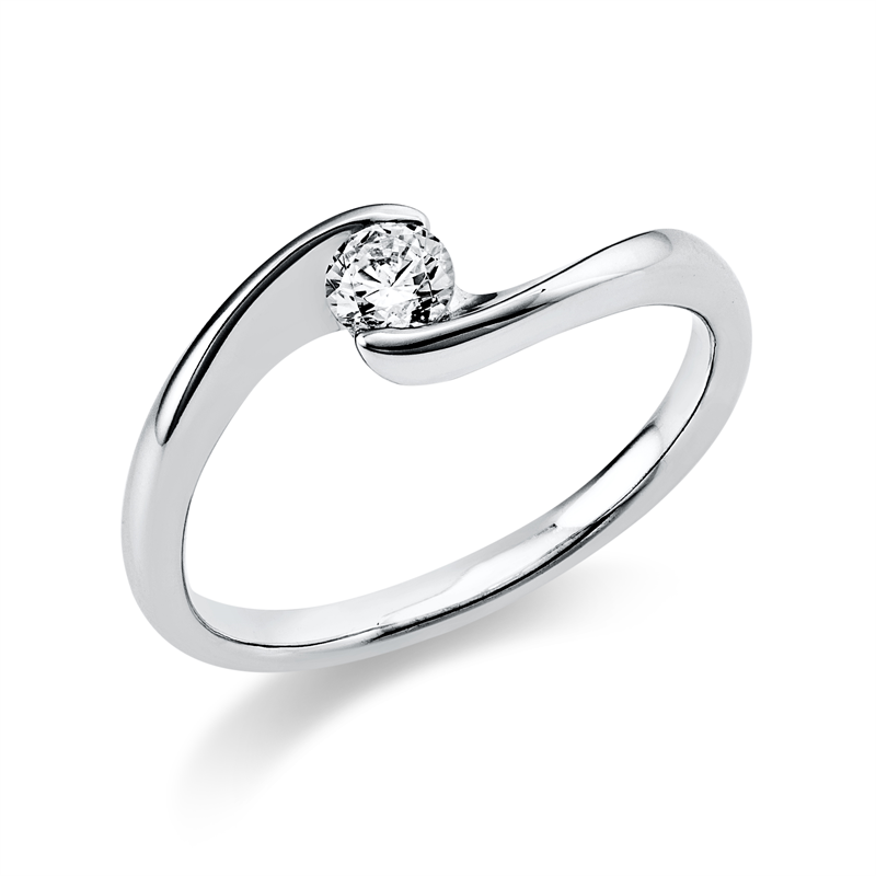 Image 90002739 - Ring 14 kt WG, 1 Brill. 0,20 ct, TW-si, Weite:54 =*=*= Unterkategorie: Solitaire, ...