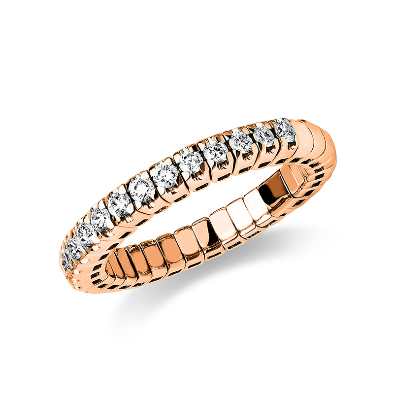Image 90002745 - Ring 4er-Krappe 18 kt RG, Flex-Band, variabel, 17 Brillanten 0,46 ct, TW-si, ...