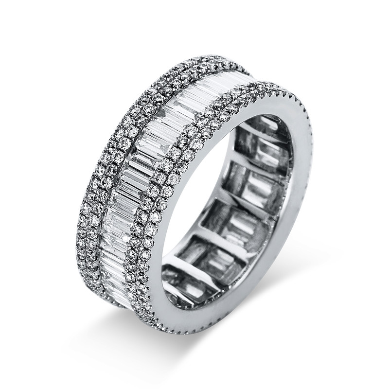 Image 90002747 - Ring 18 kt WG, 42 Baguette 1,83 ct, TW-si, 224 Brillanten 1,28 ct, TW-si, B:8,0 mm, ...