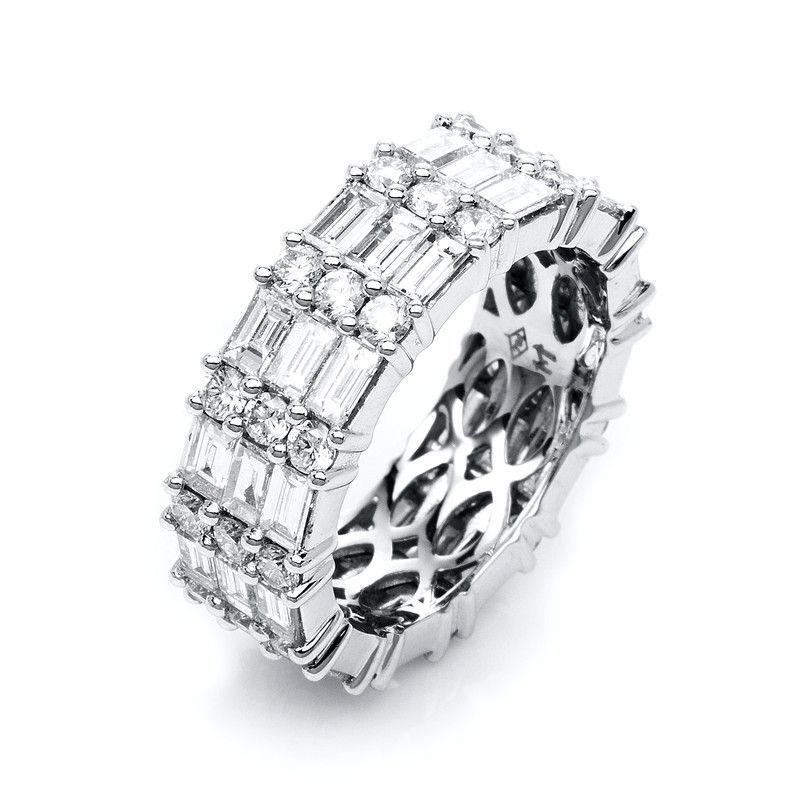 Image 90002751 - Ring 18 kt WG, 36 Baguette 2,92 ct, TW-si, 36 Brillanten 1,30 ct, TW-si, ...