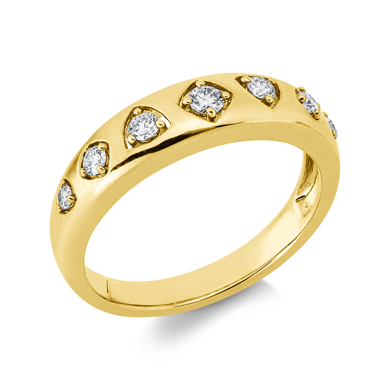 Image 90002752 - Ring 14 kt GG, 7 Brillanten 0,19 ct, W-si/pi, Weite:54 =*=*= Unterkategorie: Modern ...
