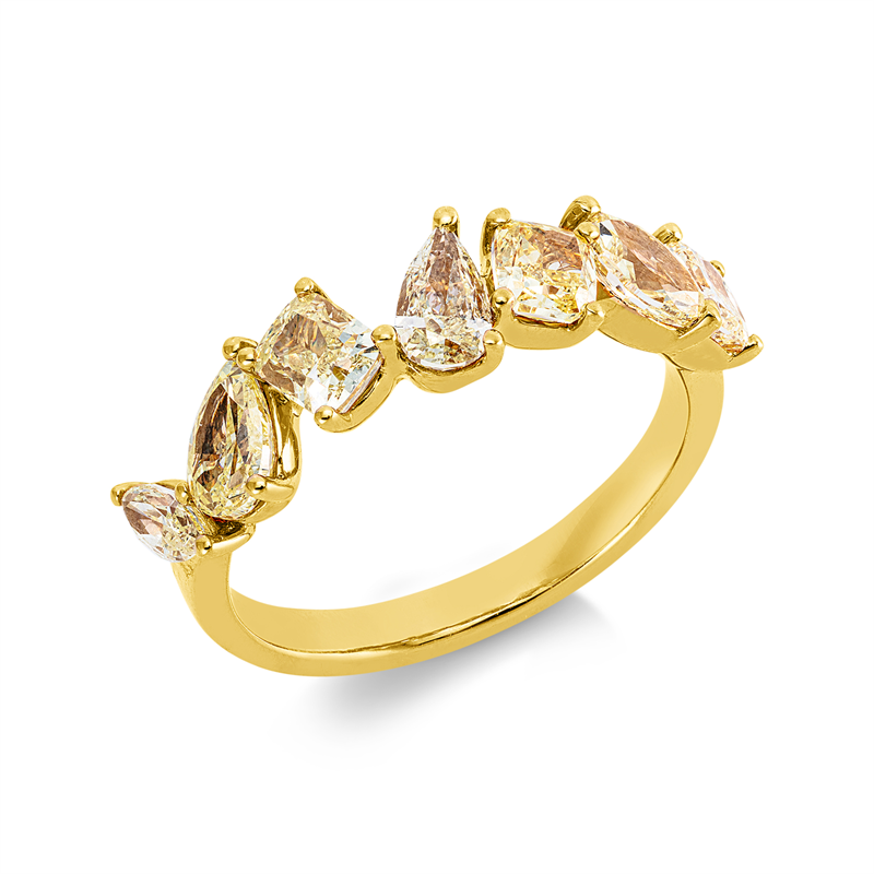 Image 90002766 - Ring 18 kt GG, 7 Fant-Schl. 2,01 ct, gelb, B:6,0 mm, Weite:53 =*=*= Unterkategorie: ...