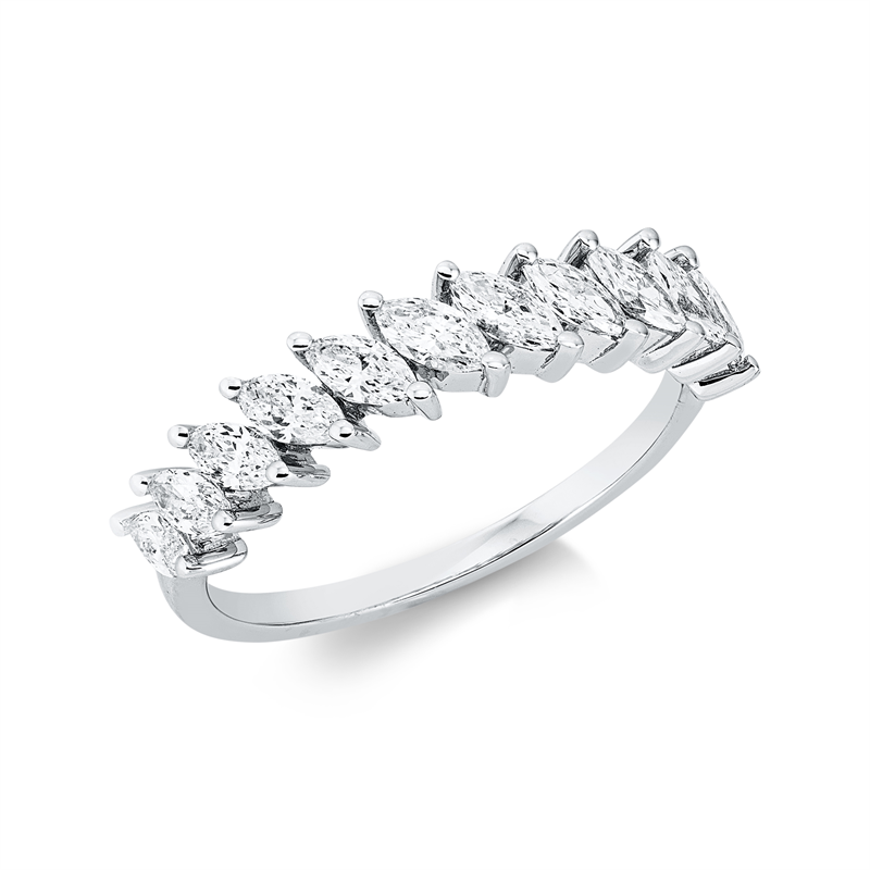 Image 90002782 - Ring 18 kt WG, 11 Navette 0,78 ct, TW-vsi, B:4,1 mm, Weite:53 =*=*= Unterkategorie: ...