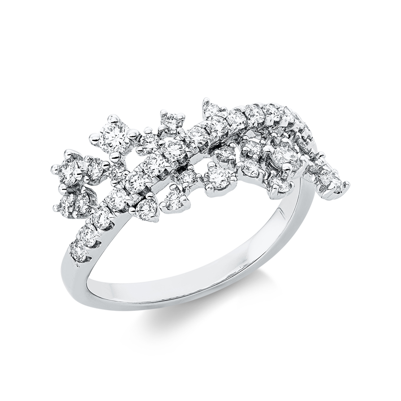 Image 90002790 - Ring 18 kt WG, 38 Brillanten 0,69 ct, TW, B:13,1 mm, Weite:53 =*=*= Unterkategorie: ...