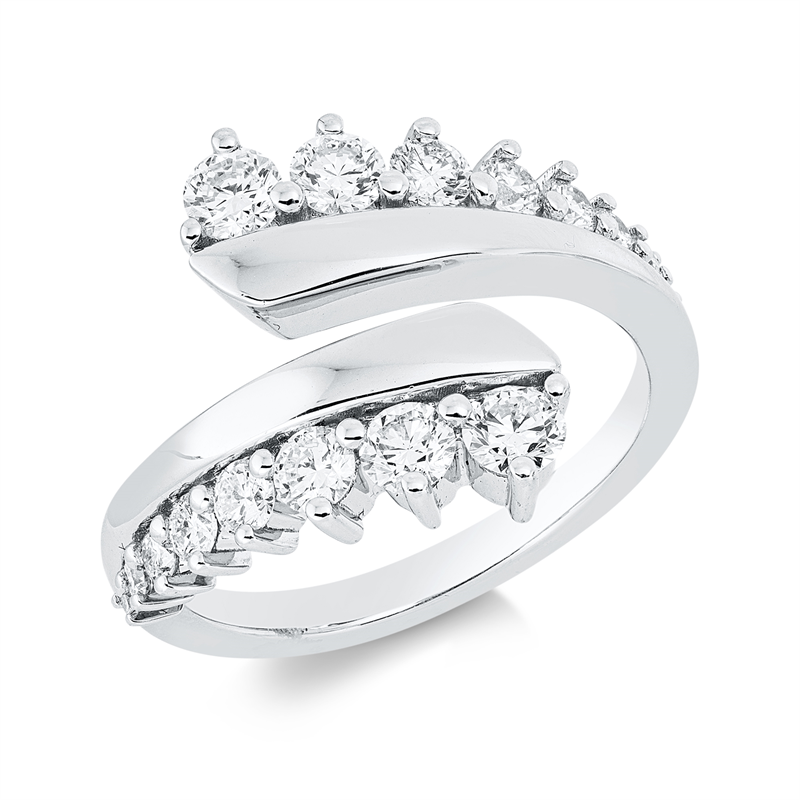 Image 90002793 - Ring 18 kt WG, 16 Brillanten 0,97 ct, TW-si, B:14,4 mm, Weite:53 =*=*= Unterkategorie: ...